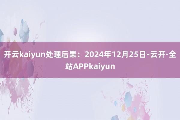 开云kaiyun处理后果：2024年12月25日-云开·全站APPkaiyun