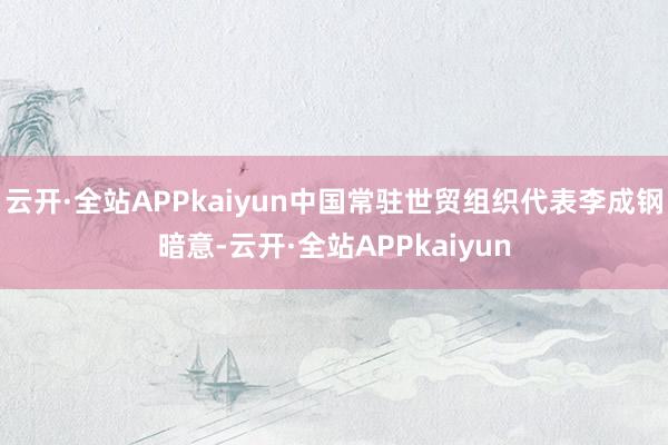 云开·全站APPkaiyun中国常驻世贸组织代表李成钢暗意-云开·全站APPkaiyun